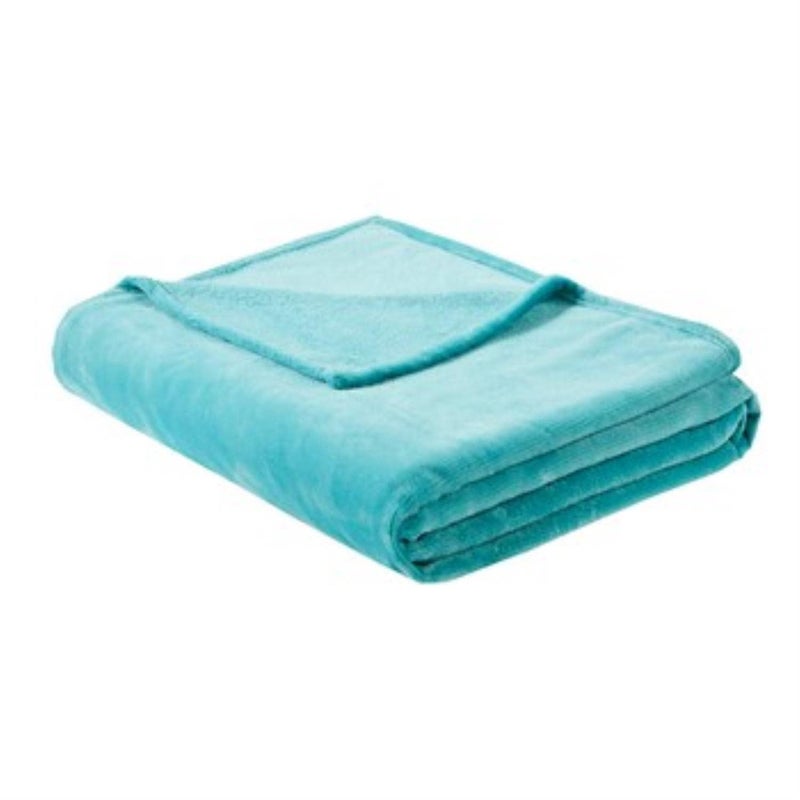 Intelligent Design Microlight Plush Luxury, Oversized Throw Blanket, Premium All Season Cover for Bed, Couch, King, Aqua - Image 1